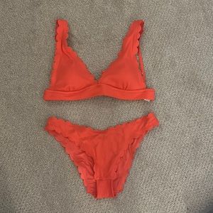Aerie Waffle Scalloped Bikini Set